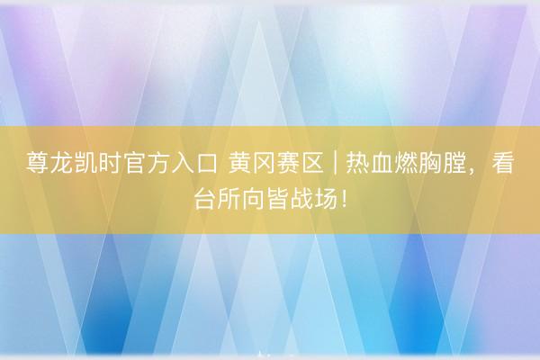 尊龙凯时官方入口 黄冈赛区 | 热血燃胸膛，看台所向皆战场！