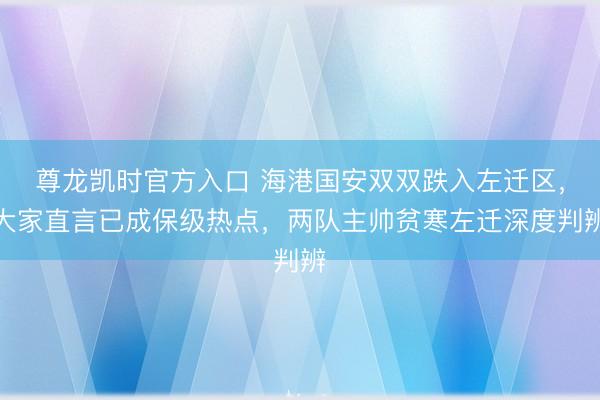 尊龙凯时官方入口 海港国安双双跌入左迁区，大家直言已成保级热点，两队主帅贫寒左迁深度判辨