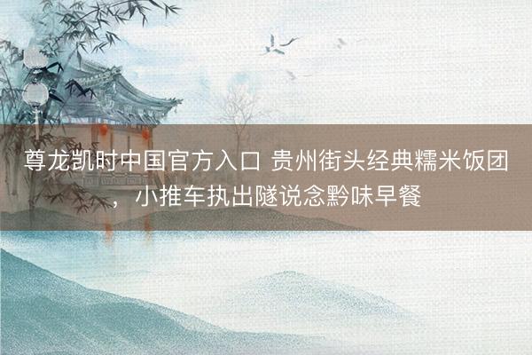 尊龙凯时中国官方入口 贵州街头经典糯米饭团，小推车执出隧说念黔味早餐
