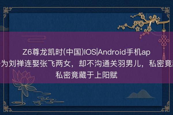 Z6尊龙凯时(中国)IOS|Android手机app下载 刘备为刘禅连娶张飞两女，却不沟通关羽男儿，私密竟藏于上阳赋