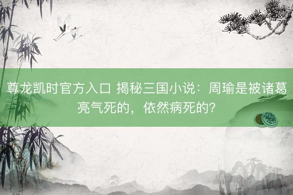 尊龙凯时官方入口 揭秘三国小说：周瑜是被诸葛亮气死的，依然病死的？