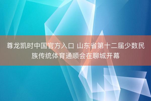 尊龙凯时中国官方入口 山东省第十二届少数民族传统体育通顺会在聊城开幕