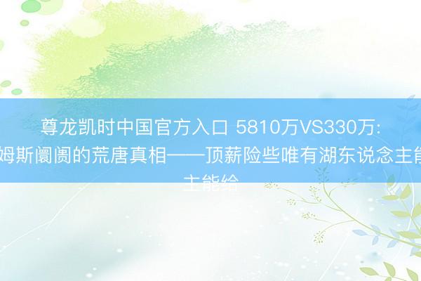 尊龙凯时中国官方入口 5810万VS330万: 詹姆斯阛阓的荒唐真相——顶薪险些唯有湖东说念主能给