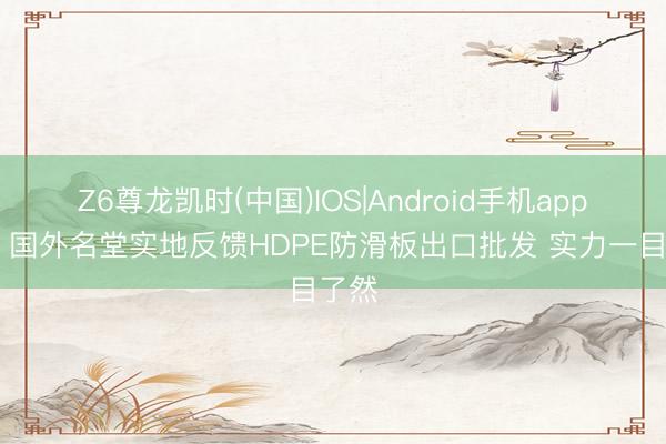 Z6尊龙凯时(中国)IOS|Android手机app下载 国外名堂实地反馈HDPE防滑板出口批发 实力一目了然
