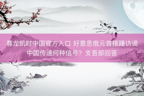 尊龙凯时中国官方入口 好意思俄元首接踵访谒中国传递何种信号？支吾部回答