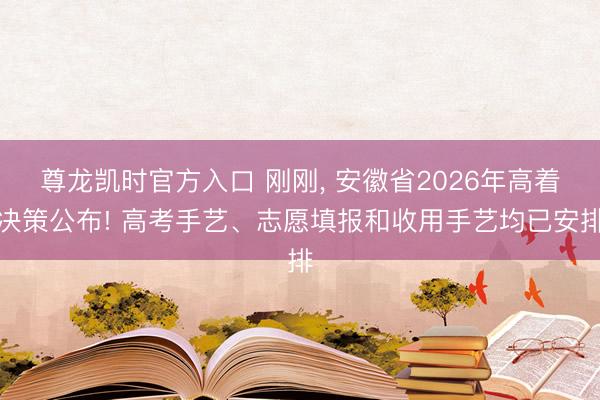 尊龙凯时官方入口 刚刚， 安徽省2026年高着决策公布! 高考手艺、志愿填报和收用手艺均已安排