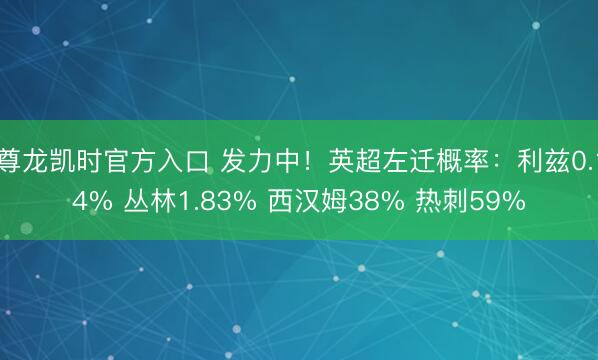 尊龙凯时官方入口 发力中！英超左迁概率：利兹0.14% 丛林1.83% 西汉姆38% 热刺59%