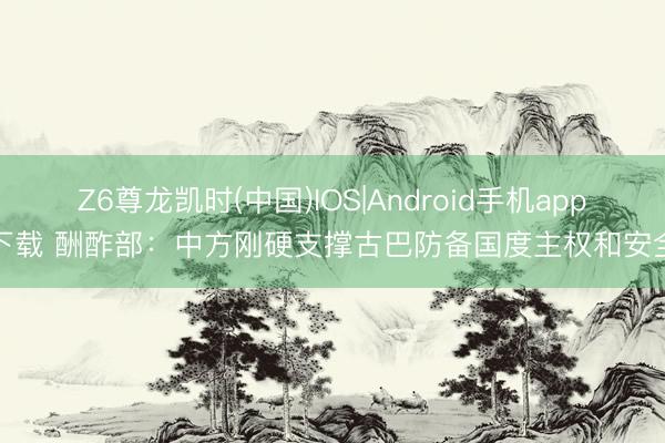Z6尊龙凯时(中国)IOS|Android手机app下载 酬酢部：中方刚硬支撑古巴防备国度主权和安全