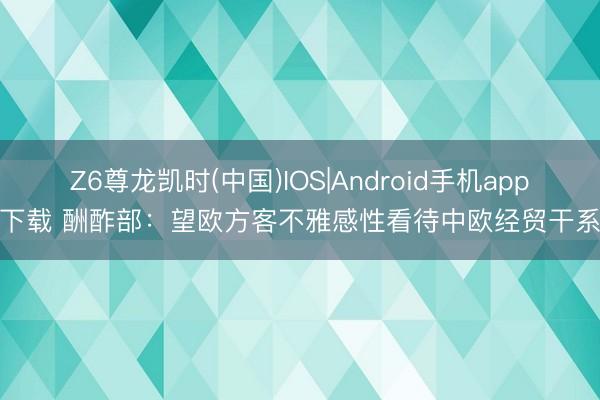 Z6尊龙凯时(中国)IOS|Android手机app下载 酬酢部：望欧方客不雅感性看待中欧经贸干系