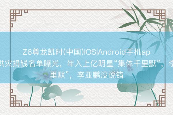 Z6尊龙凯时(中国)IOS|Android手机app下载 湖南洪灾捐钱名单曝光，年入上亿明星“集体千里默”，李亚鹏没说错
