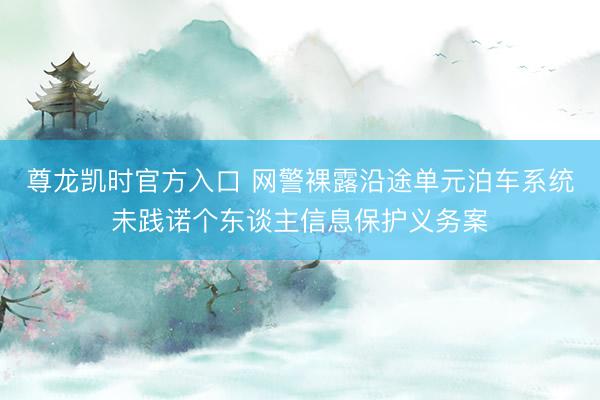 尊龙凯时官方入口 网警裸露沿途单元泊车系统未践诺个东谈主信息保护义务案