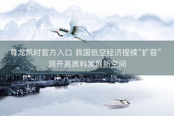 尊龙凯时官方入口 我国低空经济捏续“扩容” 洞开高质料发展新空间